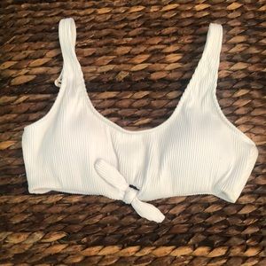 Bar 111 white ribbed tie front bralette bikini top